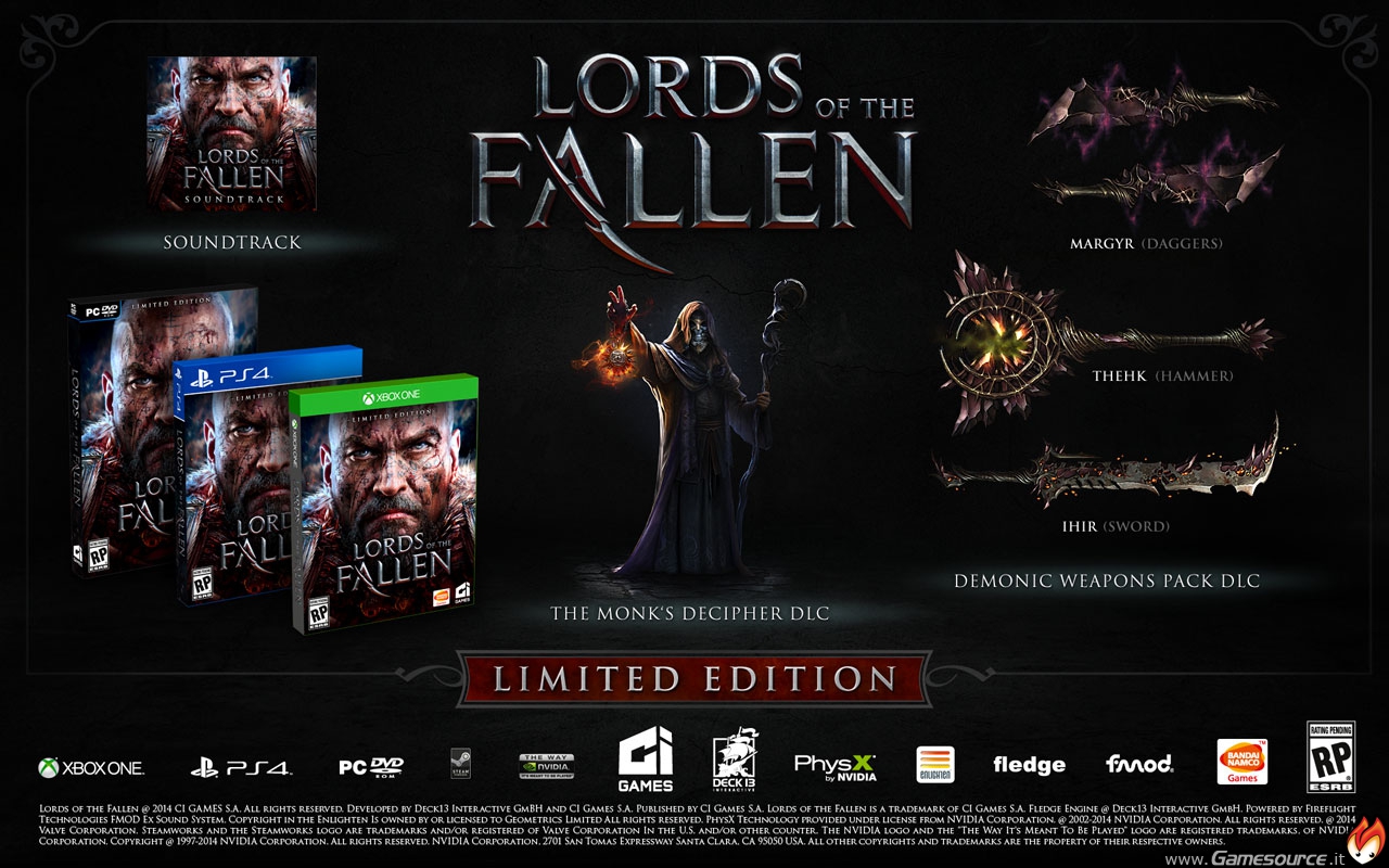 Lords of The Fallen, annunciati i requisiti hardware PC