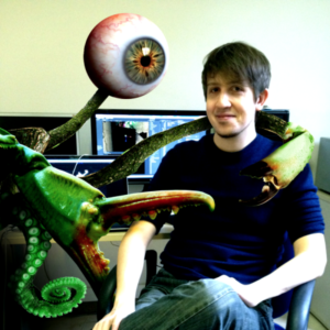 Fabrizio Zagaglia con una delle sue creature