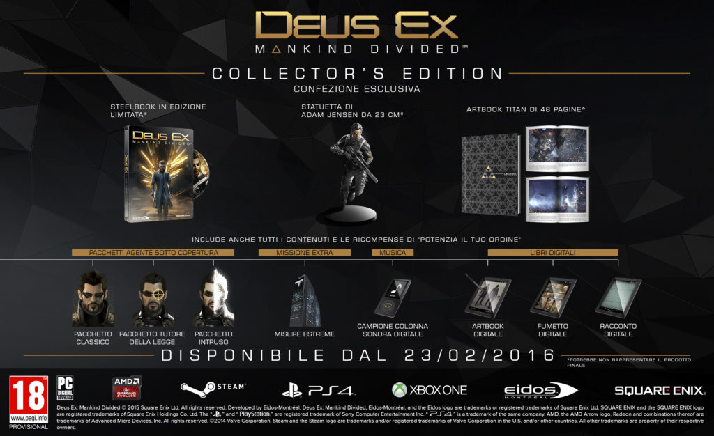 uscita di Deus Ex Mankind Divided Collector's Edition