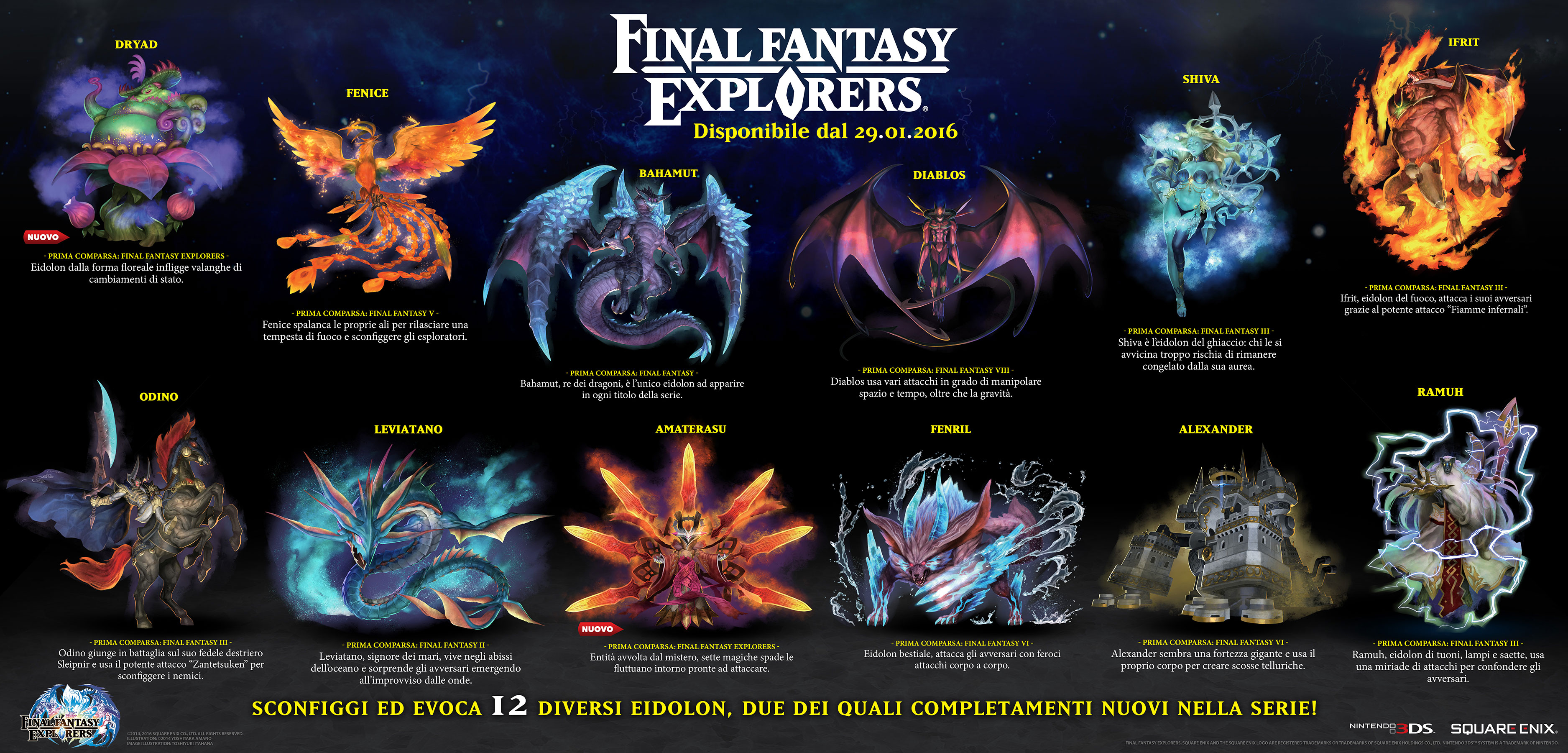 Tutti gli Eidolon di Final Fantasy Explorers