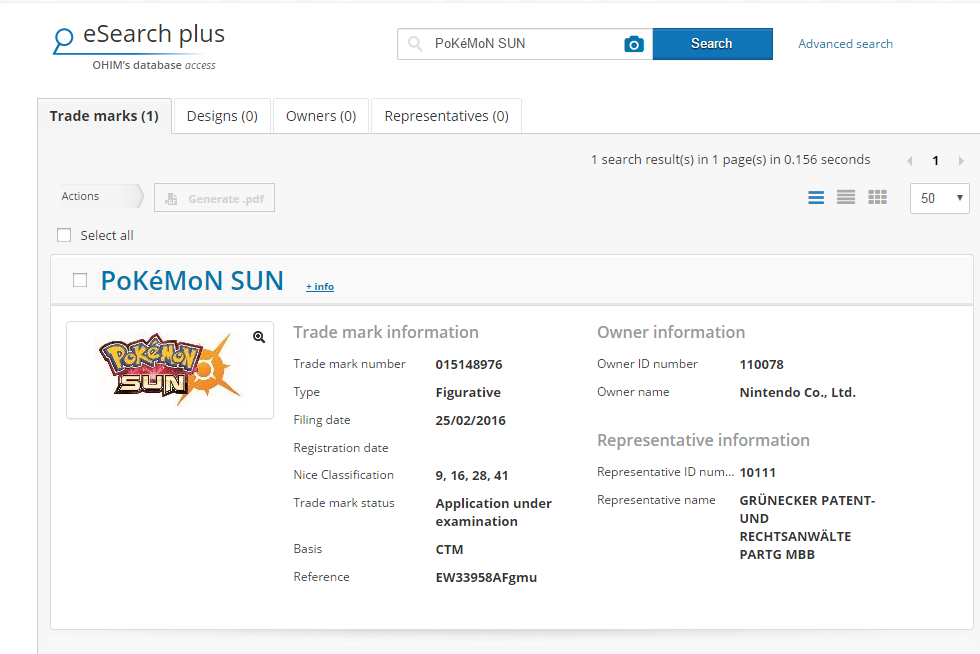 Pokémon Sun e Moon trademark1