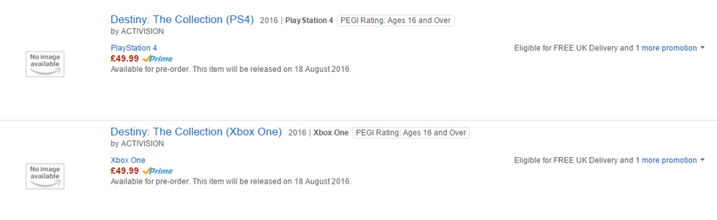 destiny the collection amazon