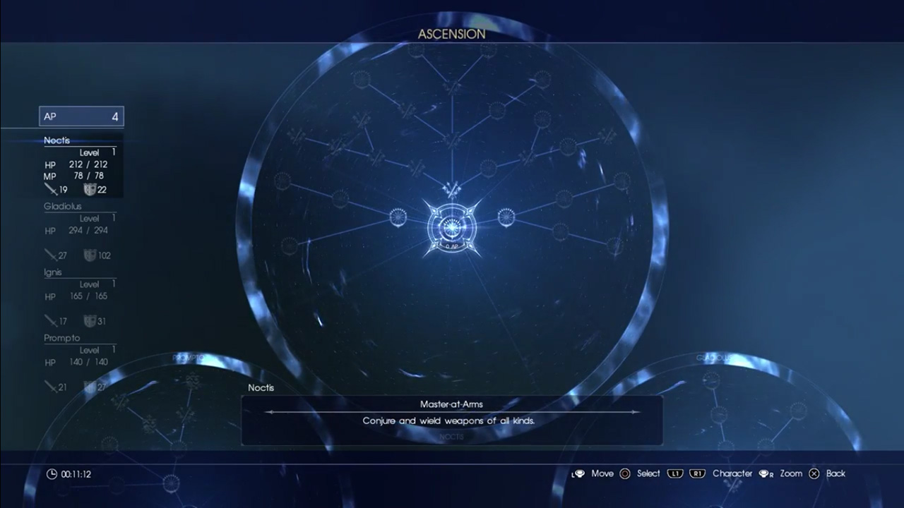 Final Fantasy XV, spiegato lo skill tree Ascension