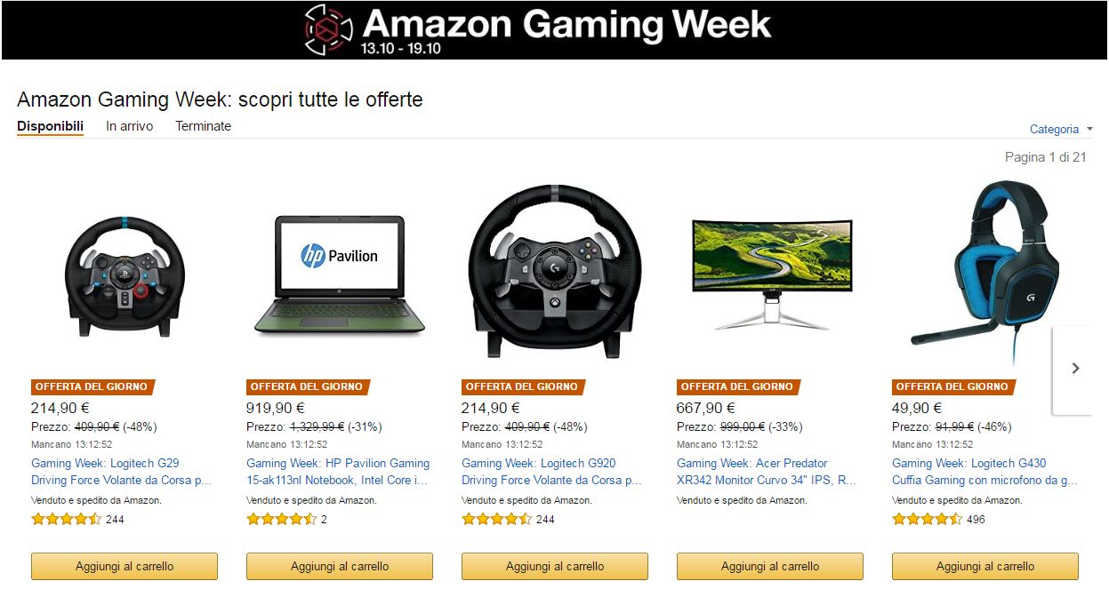 Scopri le imperdibili offerte della Amazon Gaming Week