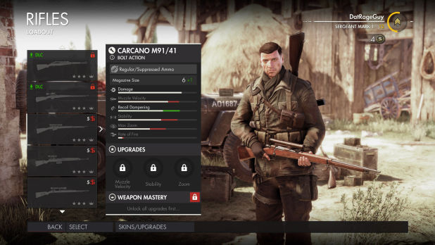 sniper elite 4 fucili di precisione rifles CARCANO