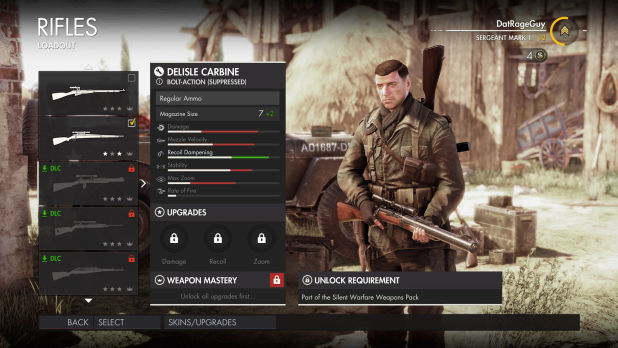 sniper elite 4 fucili di precisione rifles DELISLE