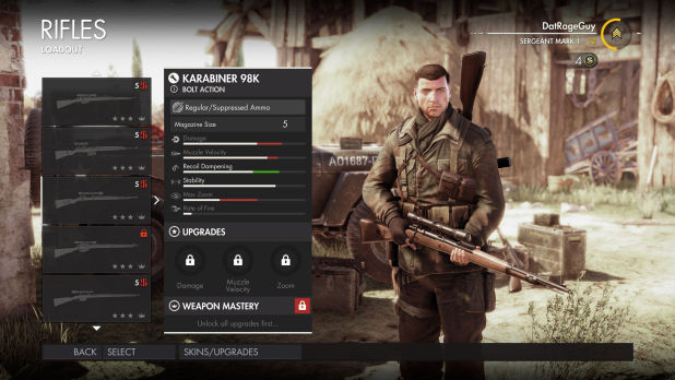 sniper elite 4 fucili di precisione rifles KARABINER