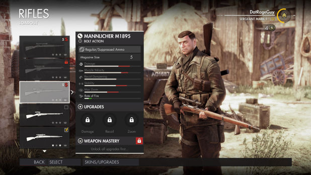 sniper elite 4 fucili di precisione rifles MANNLICHER