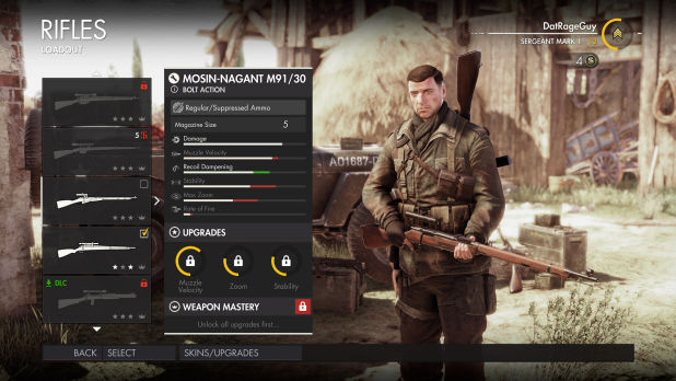 sniper elite 4 fucili di precisione rifles MOSIN