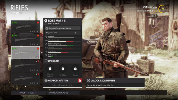 sniper elite 4 fucili di precisione rifles ROSS