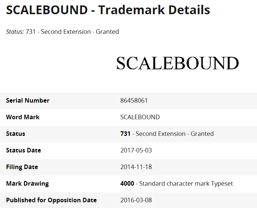 Trademark Scalebound