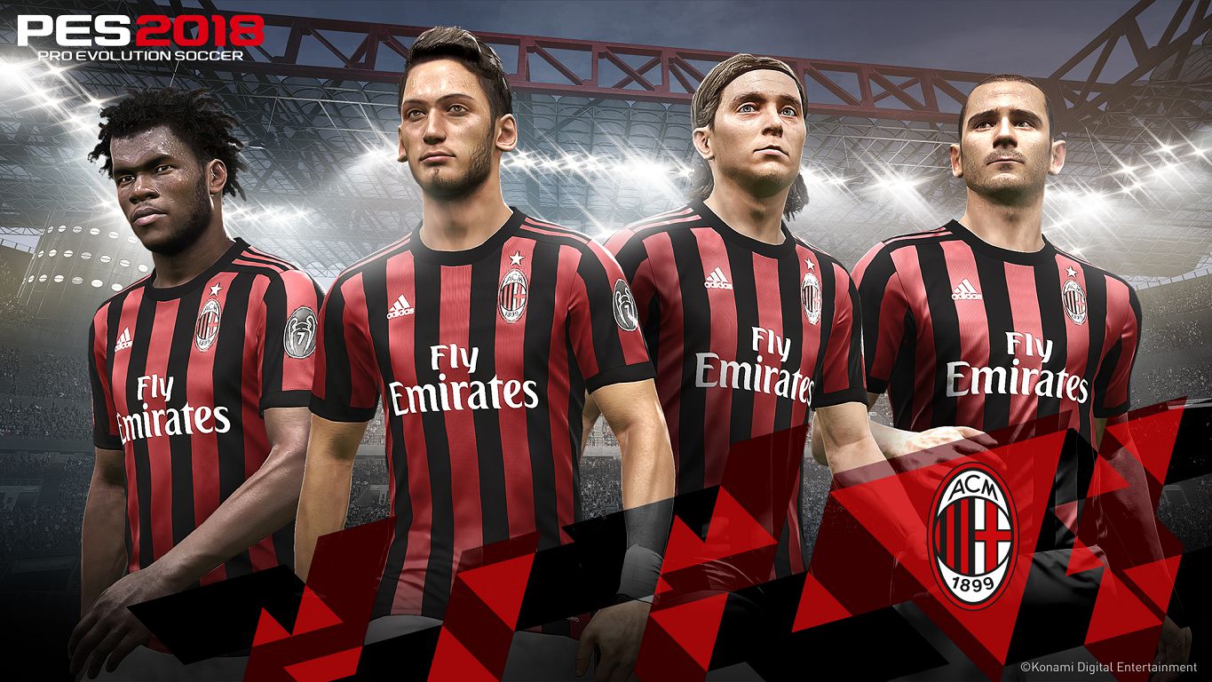 PES 2018: Annunciata la partnership con A.C. Milan