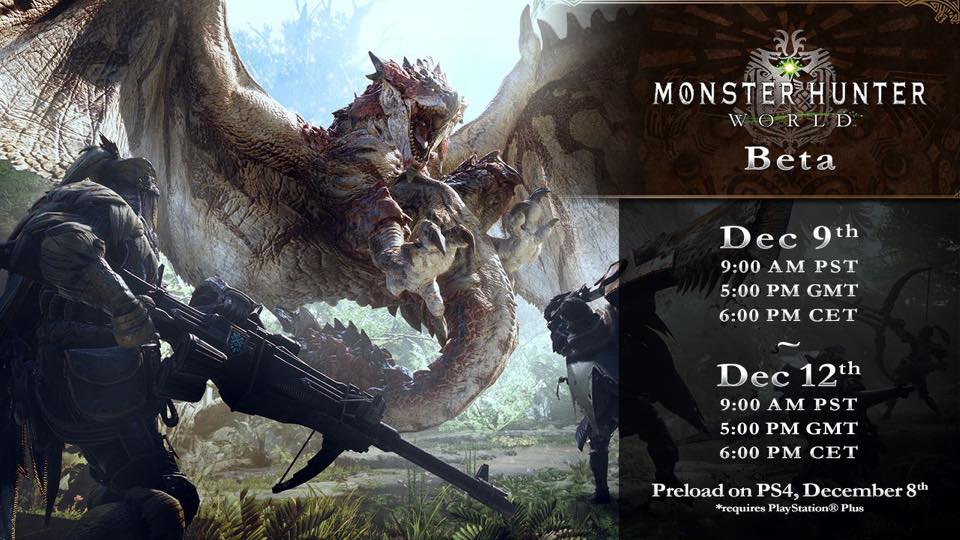 Monster Hunter World: Info su orari e quest della Beta
