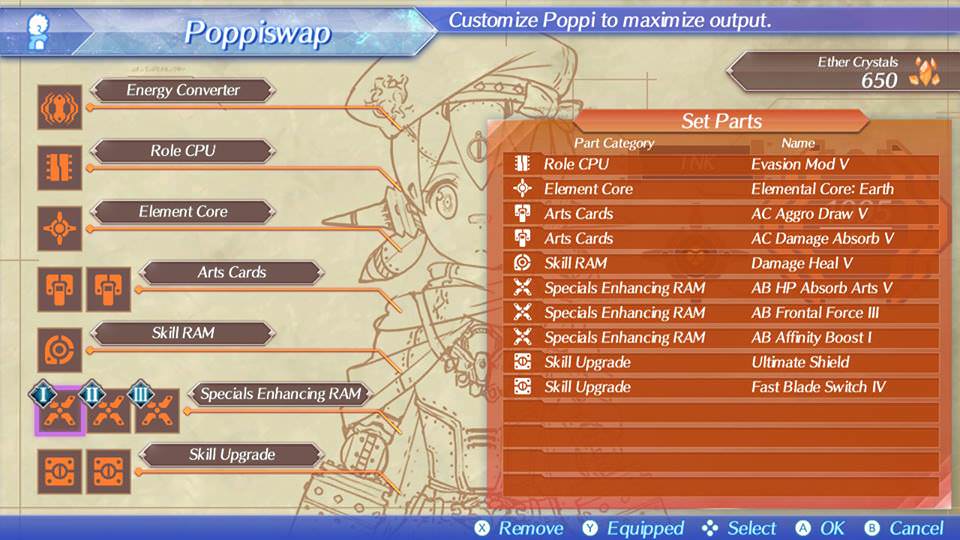 Come migliorare le componenti di Poppi in Xenoblade Chronicles 2