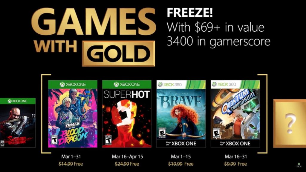xbox live gold marzo 2018