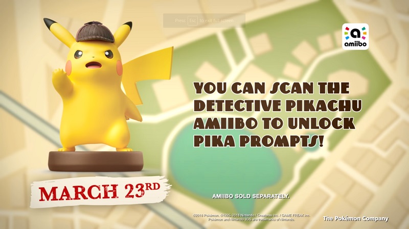 Svelati gli sbloccabili dell’Amiibo di Detective Pikachu