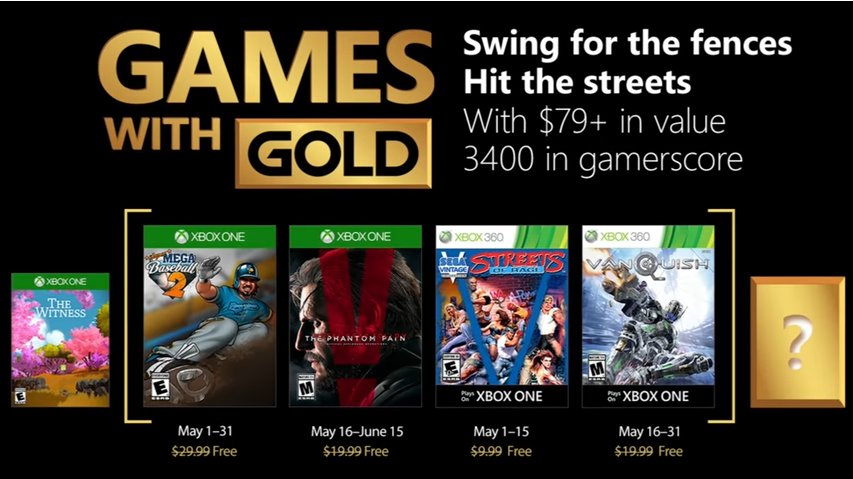 Svelati i giochi di Xbox Live Gold di maggio