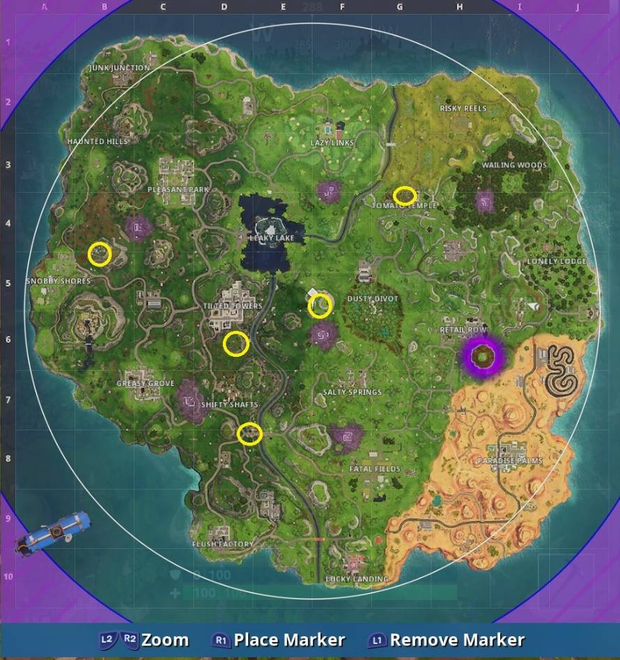 se giochiamo in squad o duo avremo tutte le risorse del team con cui provare e dovreste essere in grado di costruire il percorso molto piu velocemente - immagini della mappa di fortnite season 9