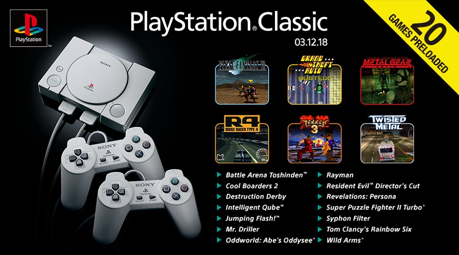 Ecco la lista dei 20 titoli che usciranno con PlayStation Classic