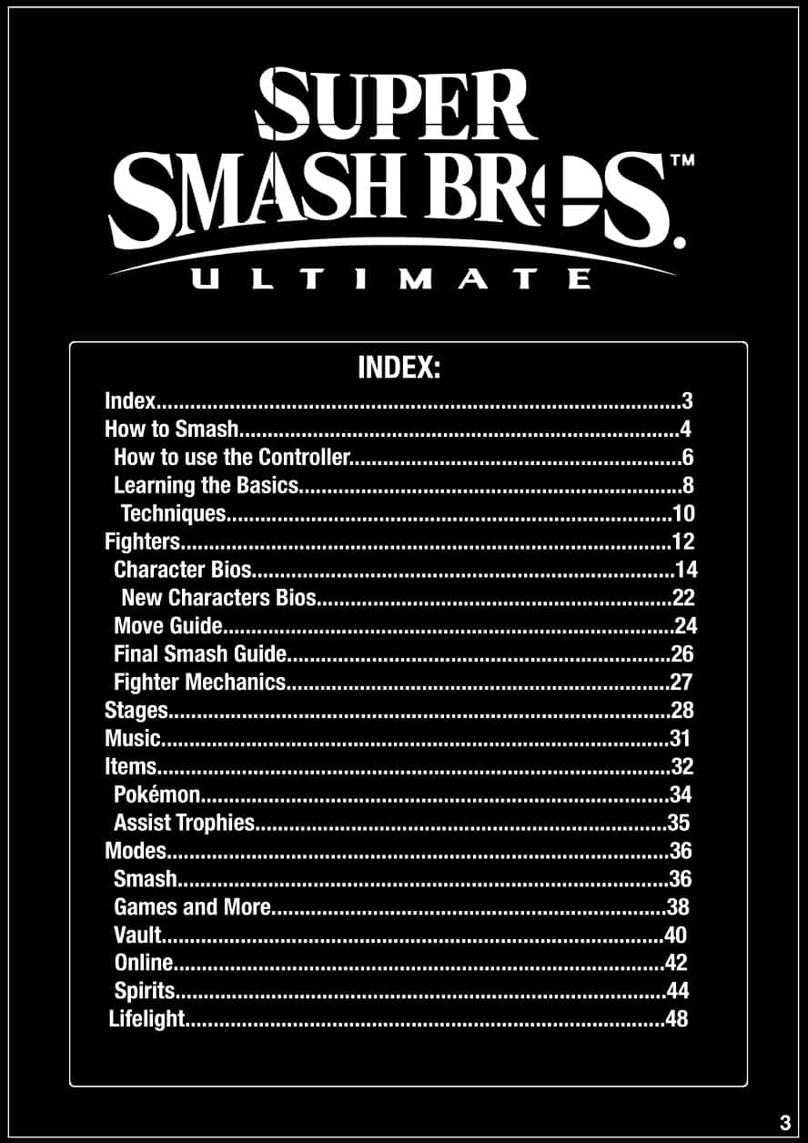 Super Smash Bros. Ultimate: fan crea il libretto delle istruzioni