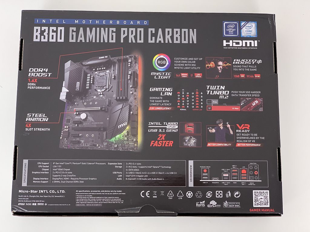 MSI B360 Gaming Pro Carbon