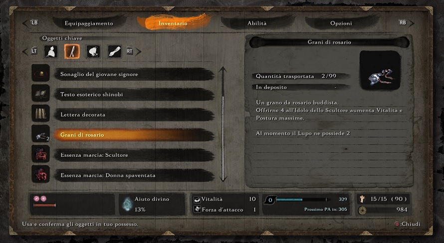 Sekiro: Shadows Die Twice - Come aumentare Vitalità e Postura Massime