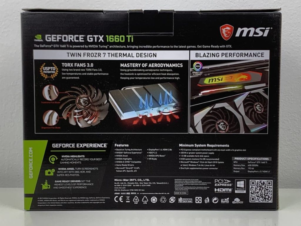 MSI GTX 1660 Ti Gaming X