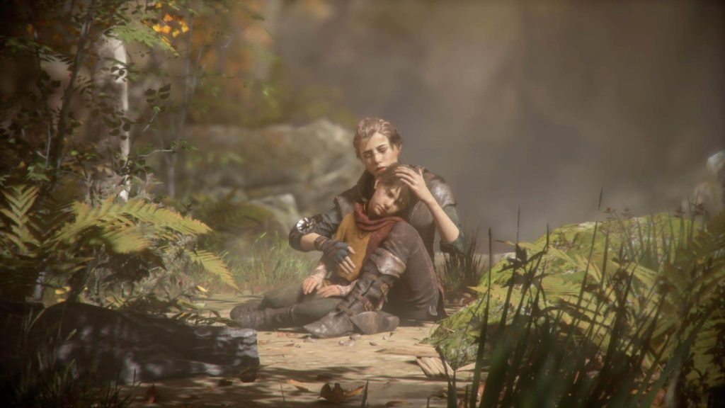 A Plague Tale Innocence Abbraccio tra Amicia e Hugo