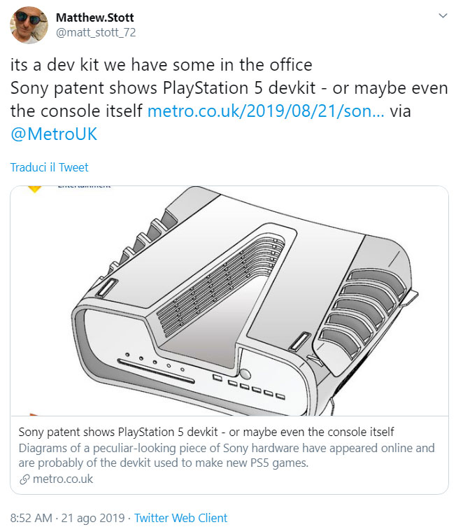 Matthew Stott PlayStation 5 Immagini brevetto