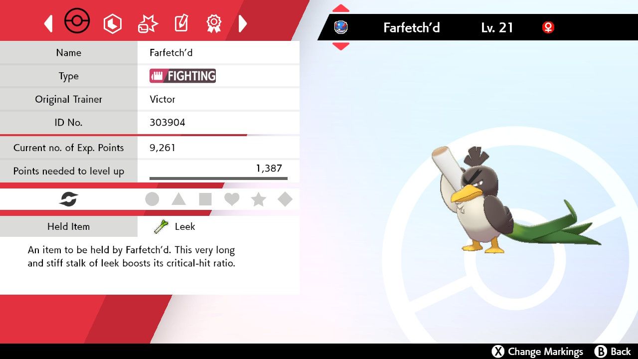 pokemon spada scudo farfetch'd galar