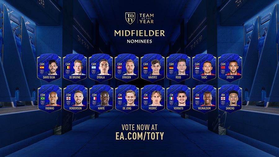 fifa 20 toty annuncio centrocampisti