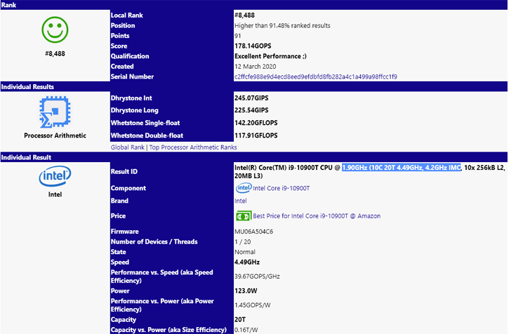 Comet Lake Core i9-10900T