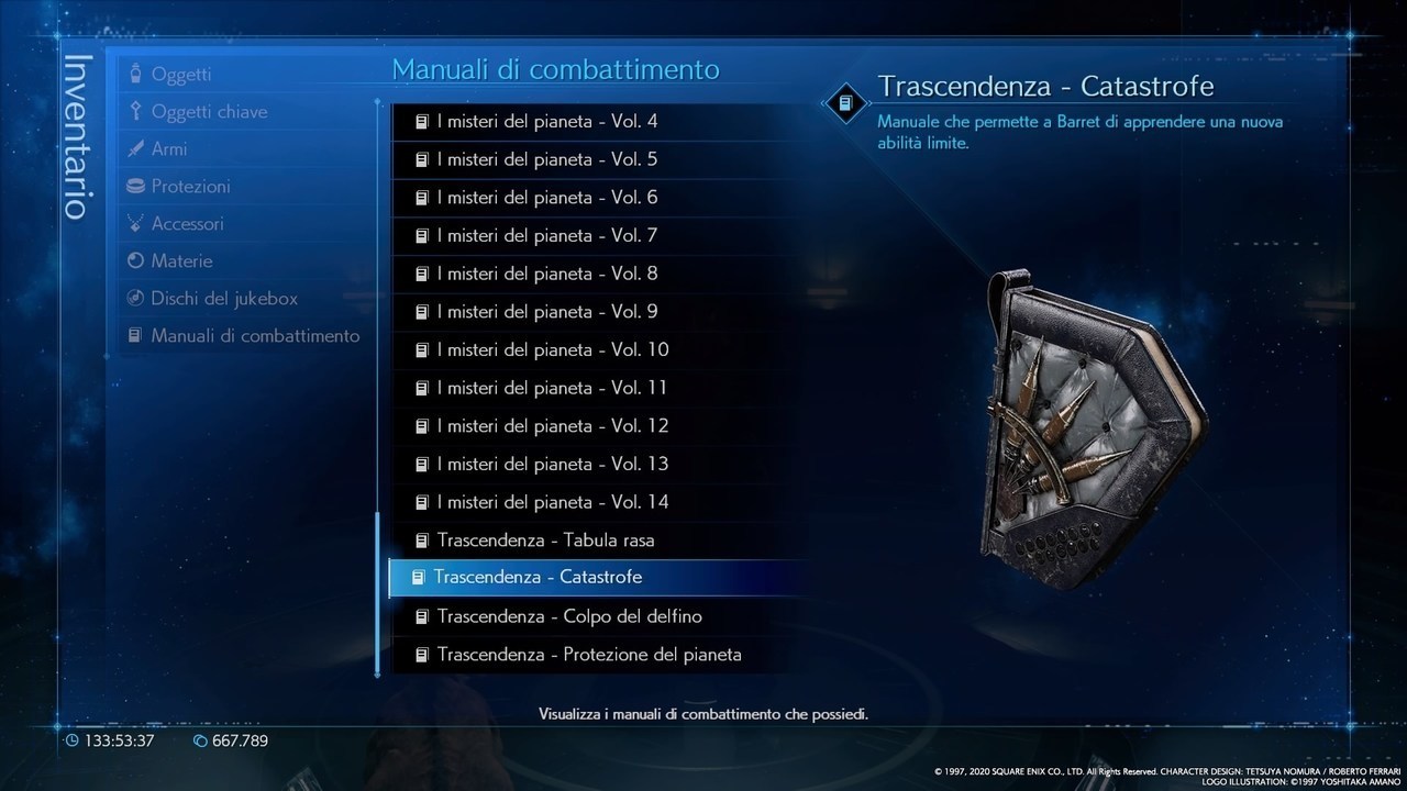 Final Fantasy VII Remake manuali Trascendenza - Catastrofe