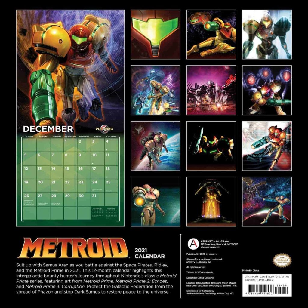 metroid calendar 3