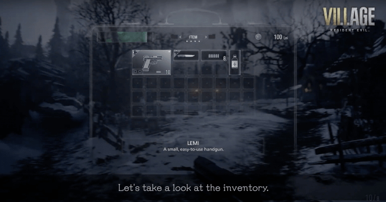 resident evil village inventario