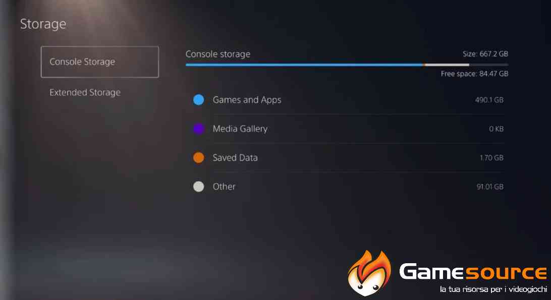 Risparmiare spazio su PlayStation 5
