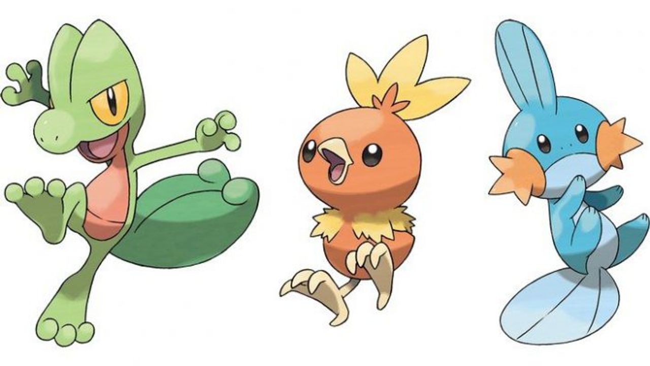 pokemon starter hoenn treecko torchic mudkip