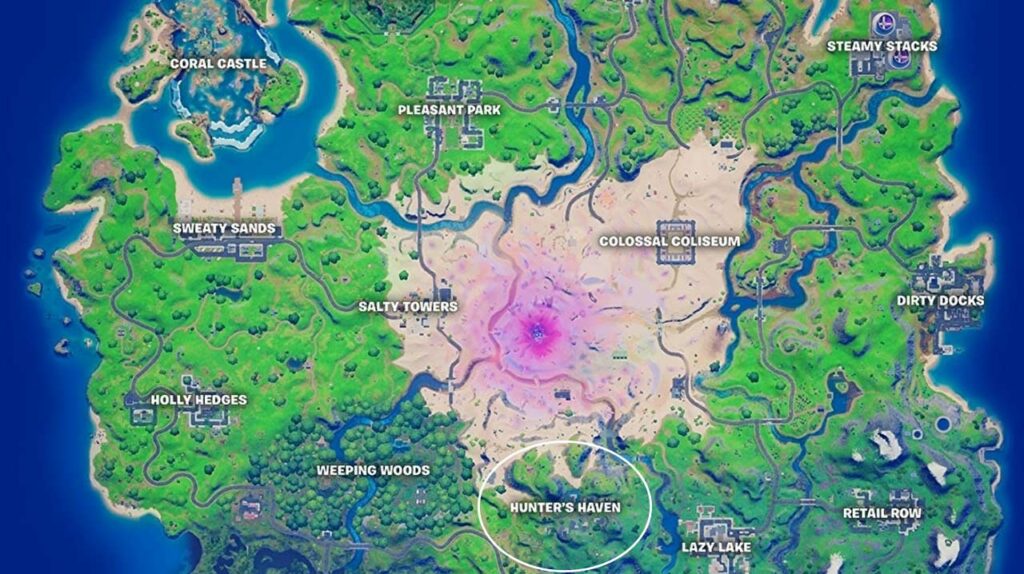 Fortnite sfida Getta Frutta Covo dei Cacciatori