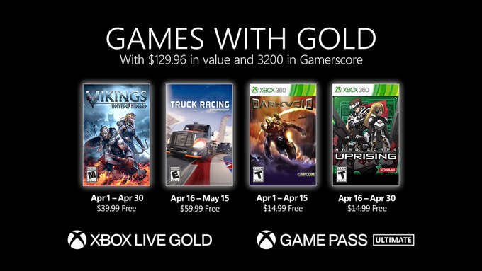 Xbox Live Gold: i giochi di aprile
