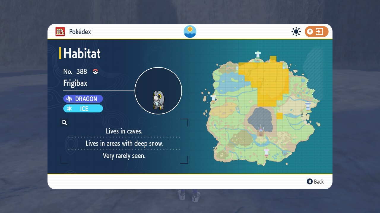 Pokémon Scarlatto e Violetto Habitat pokédex Frigibax