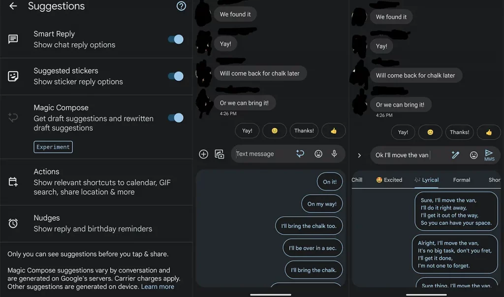 Google Messages Magic Compose