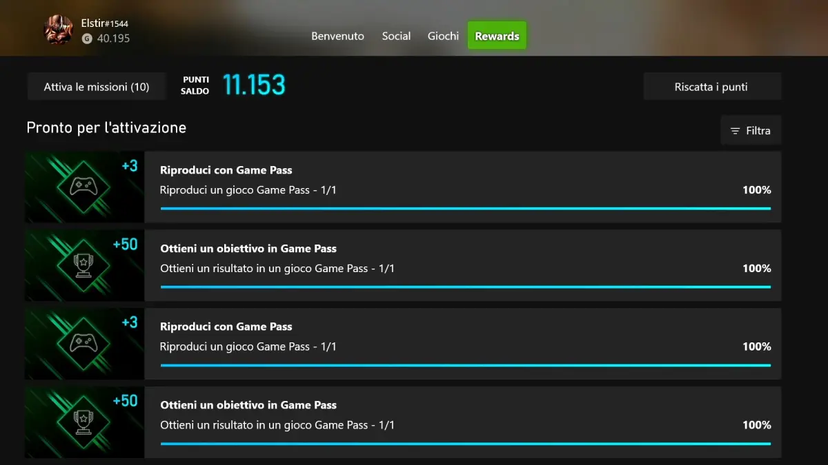 Pagare meno Xbox Game Pass con i punti delle missioni Game Pass