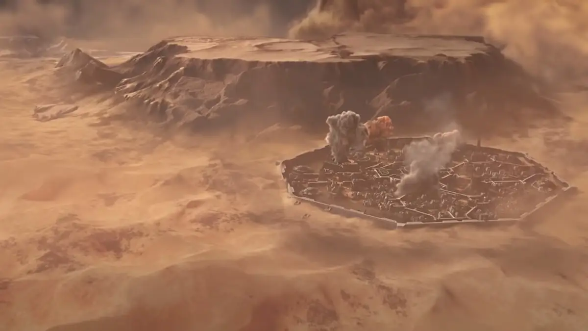 Dune Spice Wars e un panorama di distruzione.
