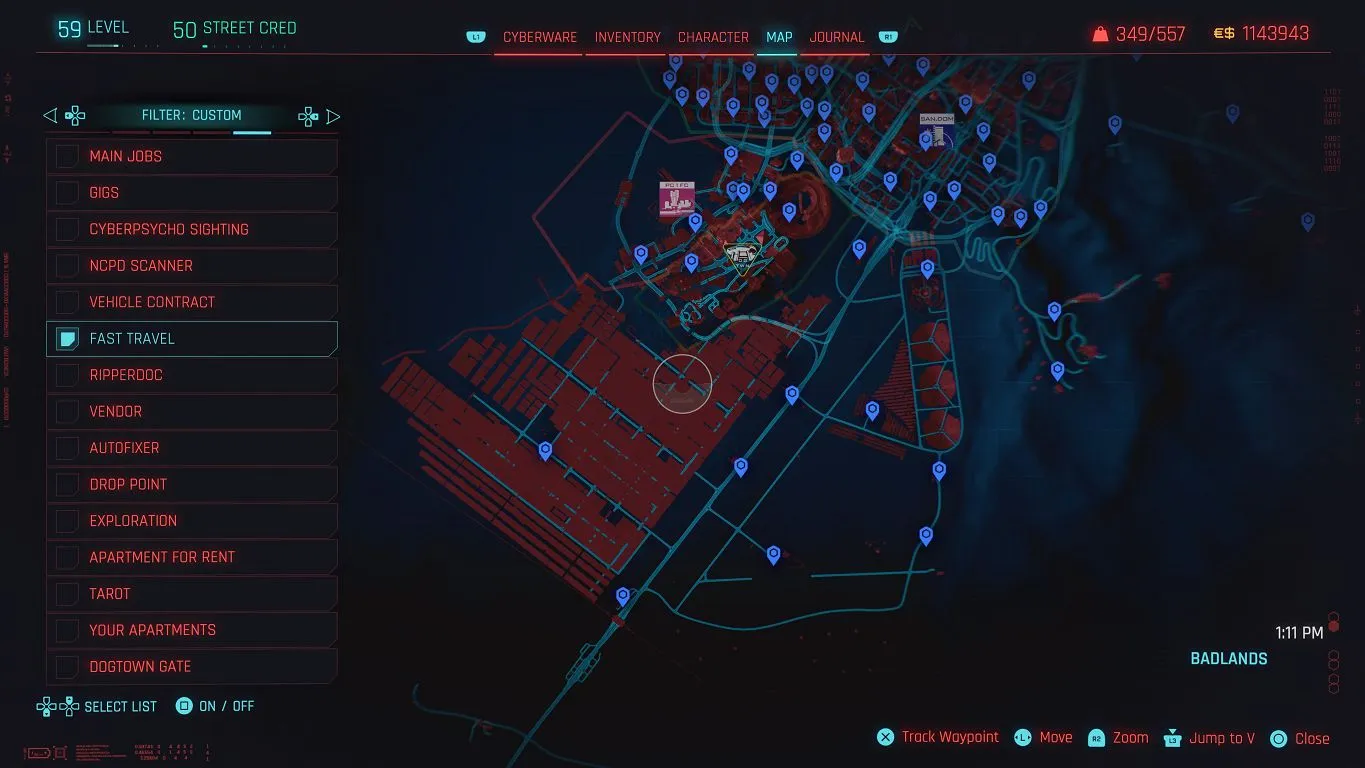 Mappa Teletrasporti Cyberpunk 2077, seconda parte , Biotechnica