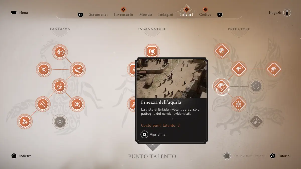 I migliori TALENTI di Assassin's Creed Mirage Finezza dell'acquila