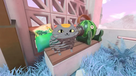 Screenshot di Viewfinder con il gatto CAIT che di seguirà per tutto il gioco 