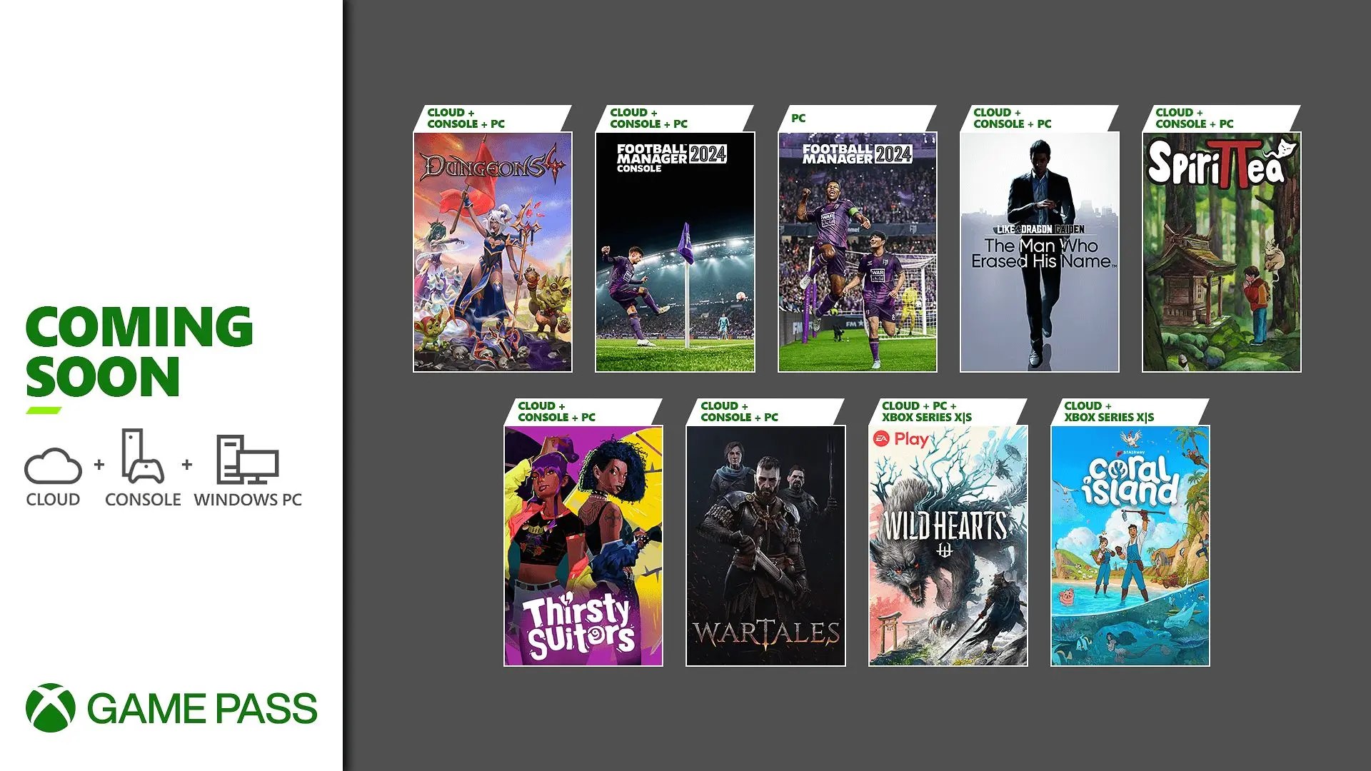 Annunciati i giochi dell'Xbox Game Pass di Novembre
