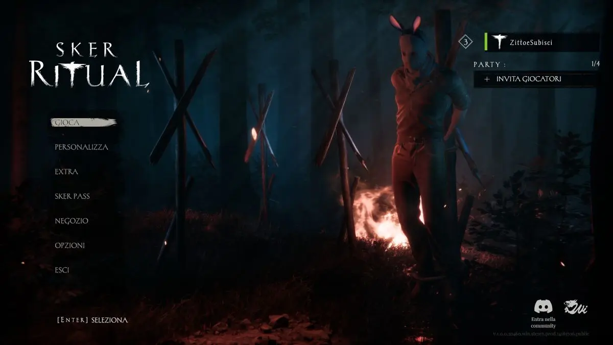 Schermata iniziale di Sker Ritual
