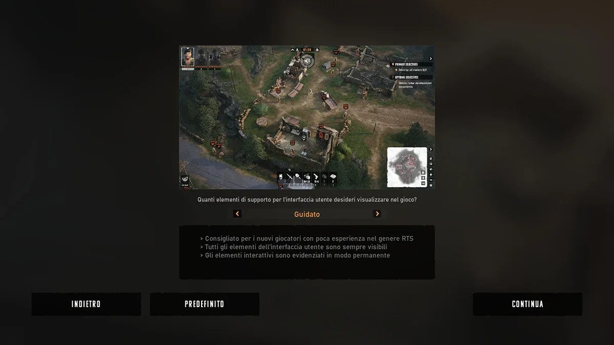 Commandos Origins Recensione personalizza interfaccia