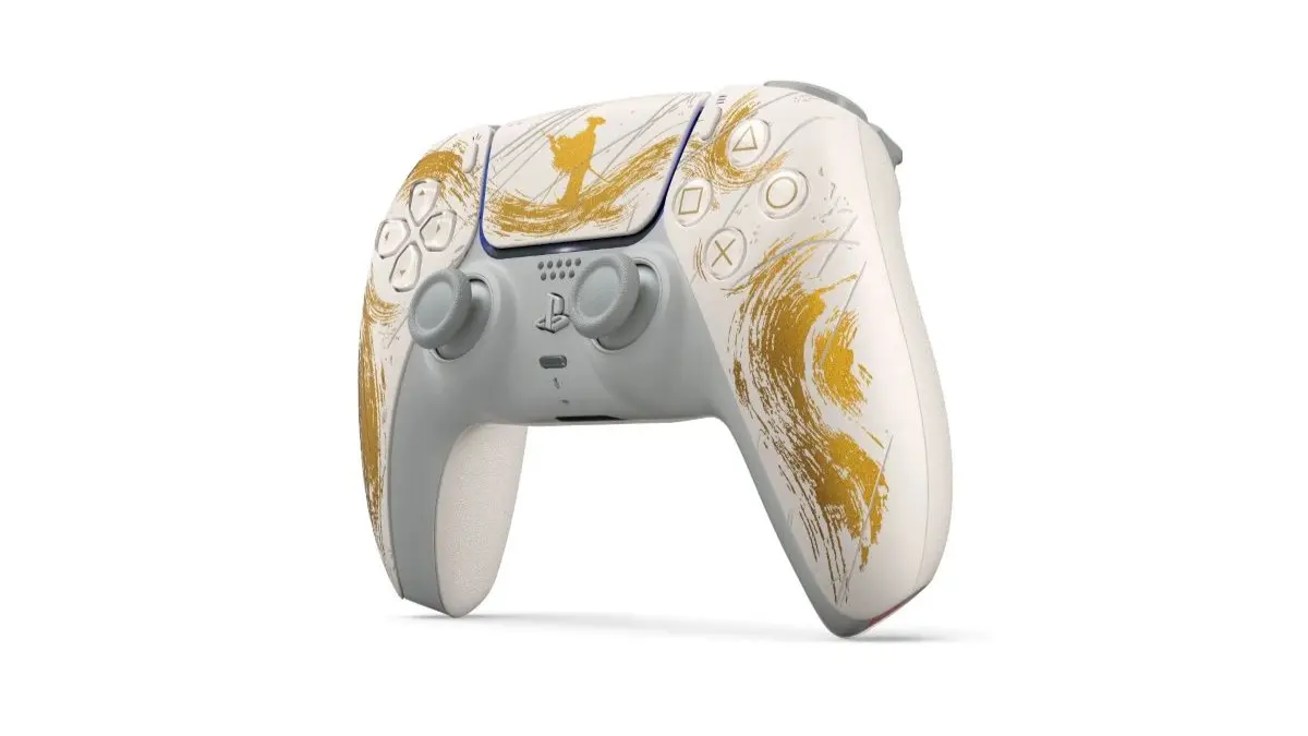 ghost of yōtei - controller e ps5 limited edition - controller oro